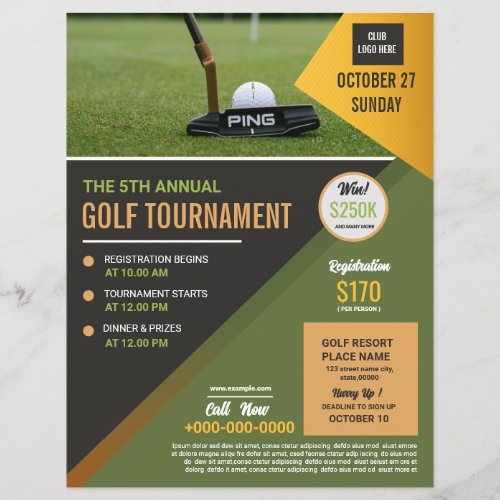 Golf Tournament Flyer Template