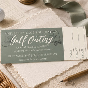 Golf Tournament Fundraiser Charity Event Raffle Tickets