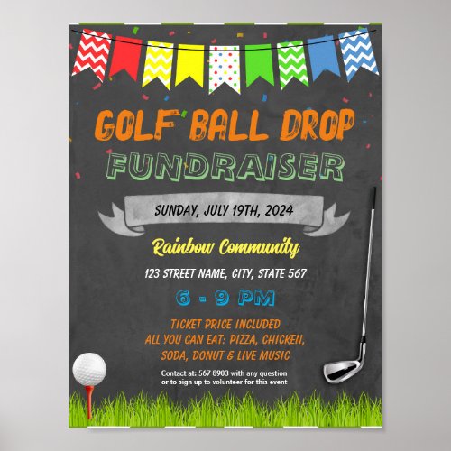 Golf tournament Fundraiser template Poster