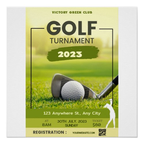 Golf Tournament Invitation Personalize Poster