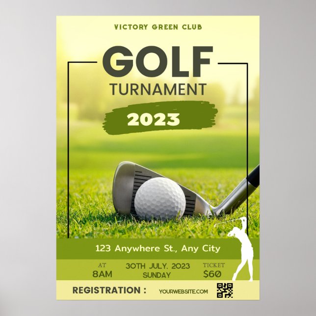 Golf Tournament Invitation Personalize Poster (Front)