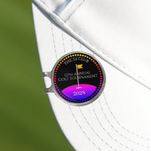 Golf Tournament Modern Rainbow Hat Clip