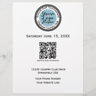 Golf tournament or event custom logo personalized flyer