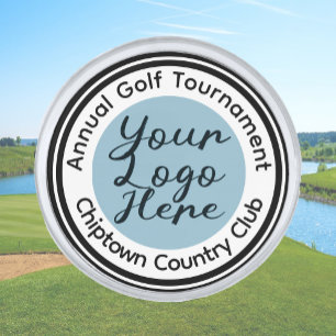 Golf tournament or event custom logo personalized  silver finish lapel pin