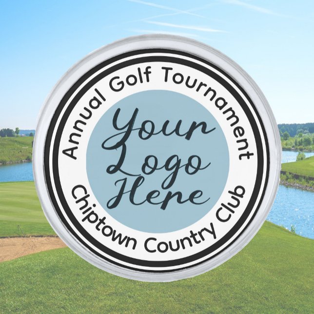 Golf tournament or event custom logo personalized  silver finish lapel pin (Creator Uploaded)