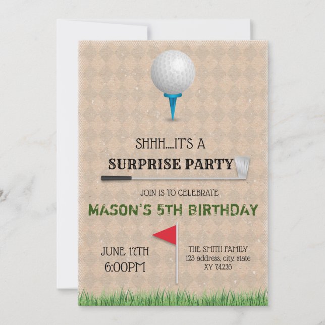 Golf tournament party invitation (Front)
