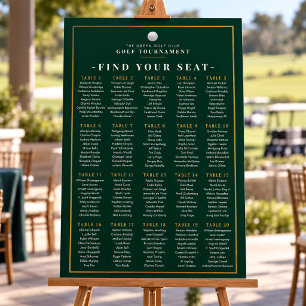 Golf Tournament Seating Chart Sign