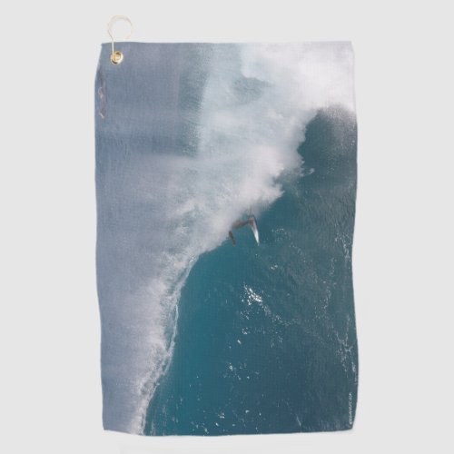 Golf towel featuring surfing