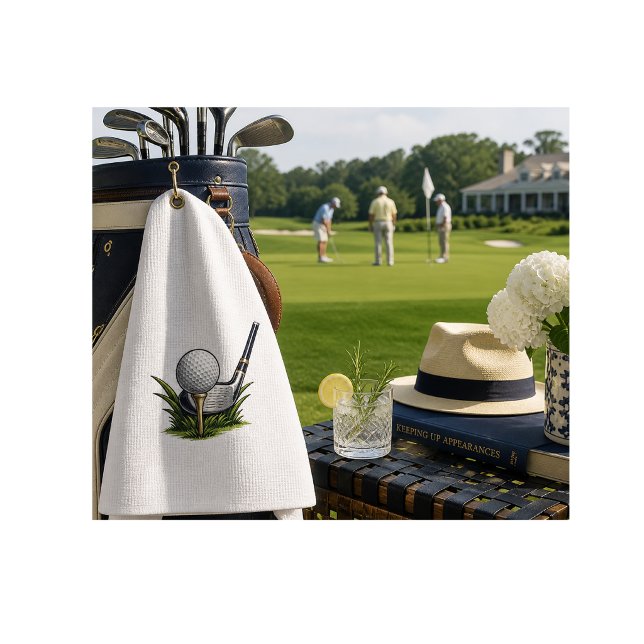 Golf Towel Gift for Dad Fathers Day (Elevated golf towel for stylish players—perfect country club essential and gift for him)