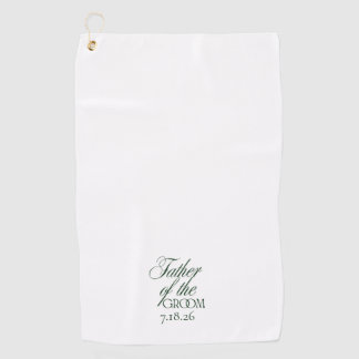Golf Towel Of Father Of The Groom | Dark Green
