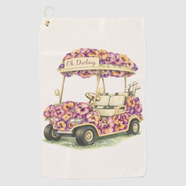 Golf Towel | Pansy Floral Fairway Gift (Front)