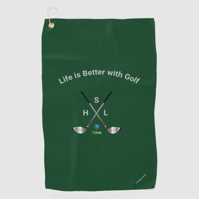 Golf Towel Personalized Monogram - Retired Quote (Front)