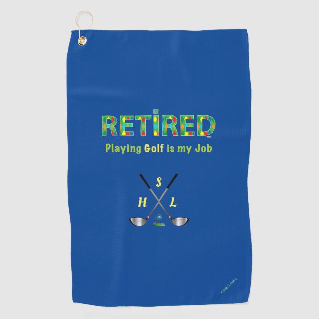 Golf Towel Personalized Monogram - Retired Quote (Front)