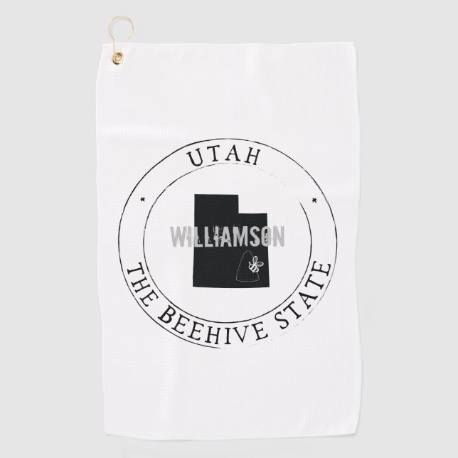 Golf Towel State Personalized Utah (Front)