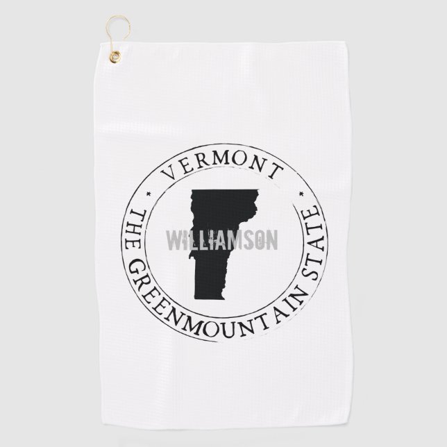 Golf Towel State Personalized Vermont (Front)