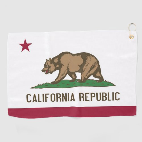 Golf Towel with flag of California USA