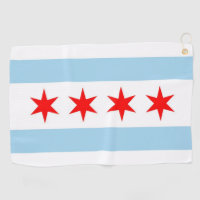 Golf Towel with flag of Chicago,Illinois, USA