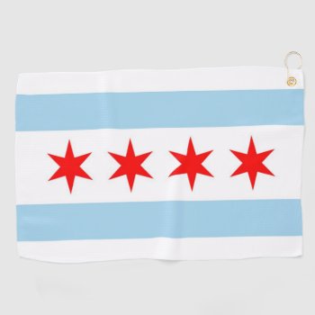 Golf Towel With Flag Of Chicago Illinois  Usa by AllFlags at Zazzle