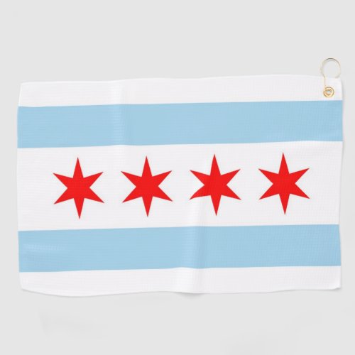 Golf Towel with flag of ChicagoIllinois USA