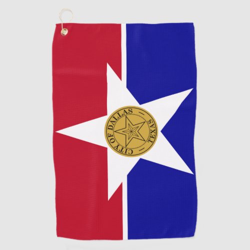Golf Towel with flag of Dallas City USA