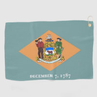 Golf Towel with flag of Delaware, USA