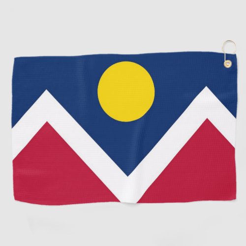 Golf Towel with flag of Denver Colorado USA