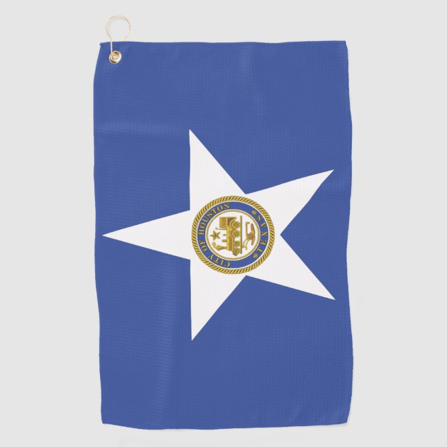 Golf Towel with flag of Houston City, USA (Front)