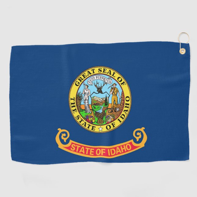Golf Towel with flag of Idaho, USA (Horizontal)