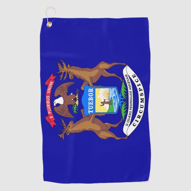 Golf Towel with flag of Michigan (Front)