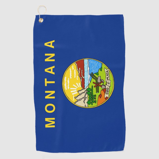 Golf Towel with flag of Montana (Front)