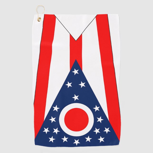 Golf Towel with flag of Ohio, USA (Front)