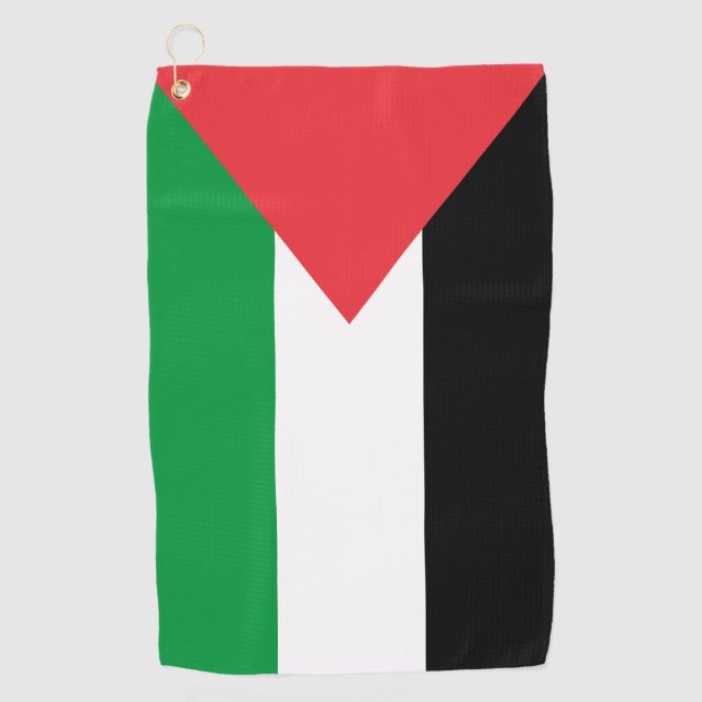 Golf Towel with flag of Palestine (Front)