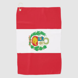 Golf Towel with flag of Peru