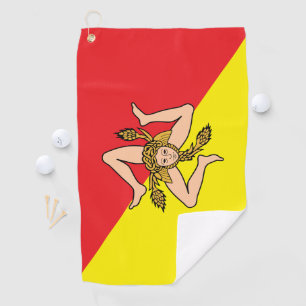 Golf Towel with flag of Sicily, Italy