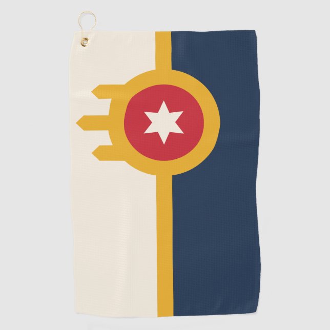 Golf Towel with flag of Tulsa, Oklahoma (Front)