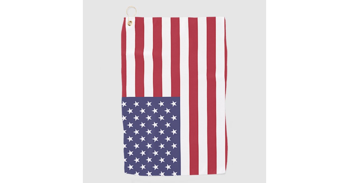 Golf Towel with flag of United States of America Zazzle