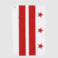 Golf Towel with flag of Washington DC, USA