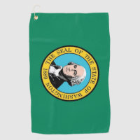 Golf Towel with flag of Washington State, USA