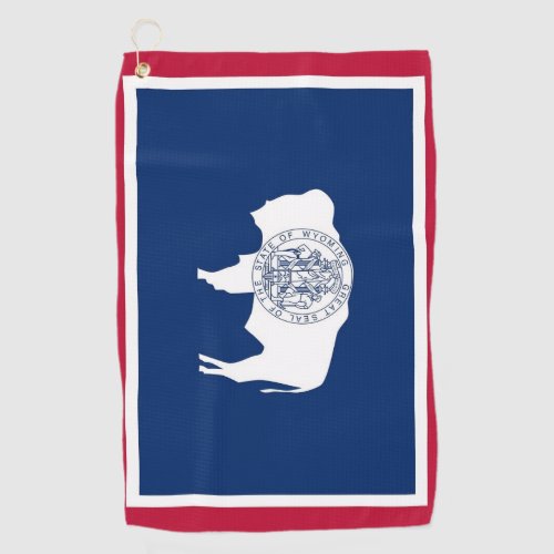 Golf Towel with flag of Wyoming State USA