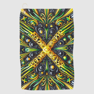 Golf Towel with Jamaican Colors