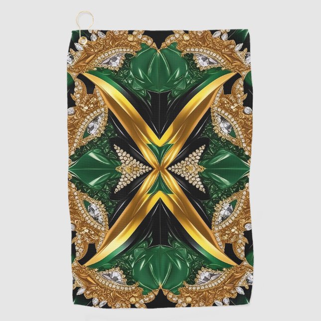 Golf Towel with Jamaican Colors (Front)