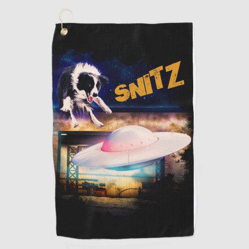 golf towel with Snitz from Bobs Saucer Repair