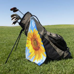Golf Towel with Sunflower