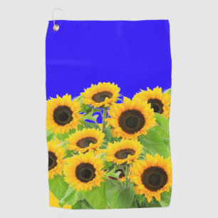 Golf Towel with Sunflowers