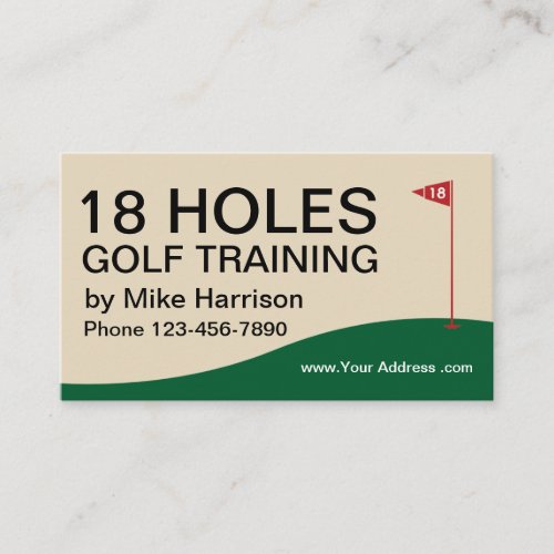 Golf Training And Instructor Business Card
