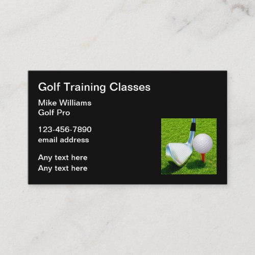 Golf Training Classes Modern Business Cards