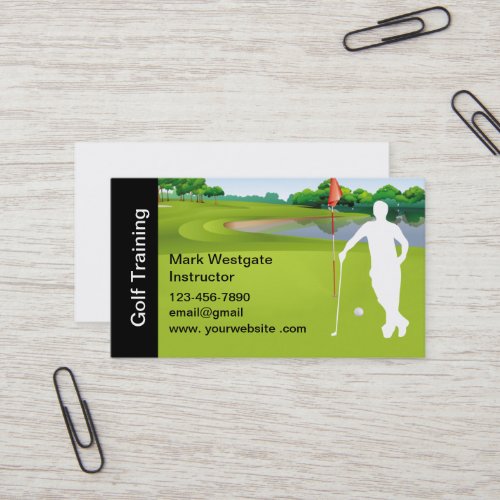 Golf Training Instructor Business Card