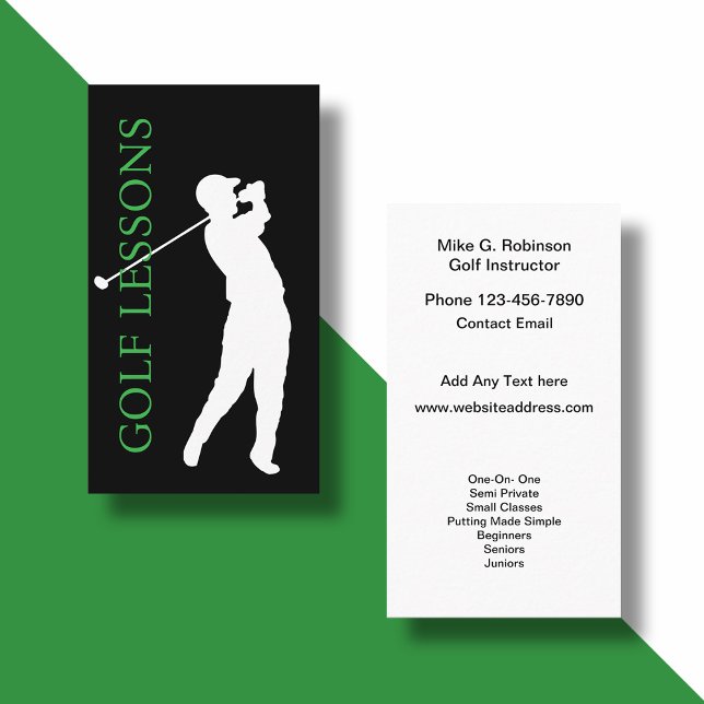 Golf Training Instructor Classes Business Card (Creator Uploaded)