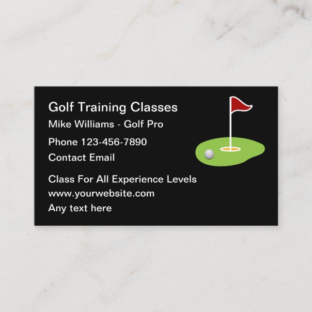 Golf Training New Modern Business Cards (Front)