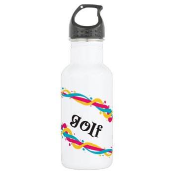 Golf Twists Water Bottle by PolkaDotTees at Zazzle